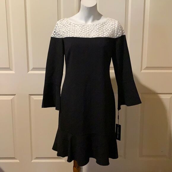 Karl Lagerfeld Classy tulip sleeve with lace neckline accent. Brand new - Picture 2 of 15